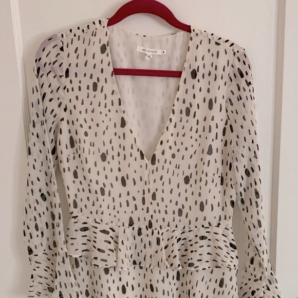 Avec Les Filles Black & White Mini Dress with Long Sleeves - Size Medium - Picture 4 of 14